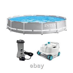 Intex 26711EH 12ft x 30in Frame Above Ground Swimming Pool Set & Robot Vacuum
