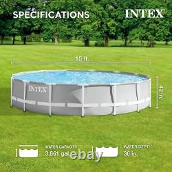 Intex 26723EH Prism Frame Premium Above Ground Swimming Pool Set 15ft x 42in