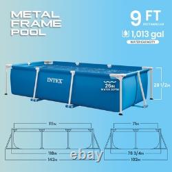 Intex 9.8' x 29.5 Rectangular Frame Above Ground Outdoor Backyard Swimming Pool