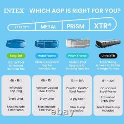 Intex 9.8' x 29.5 Rectangular Frame Above Ground Outdoor Backyard Swimming Pool