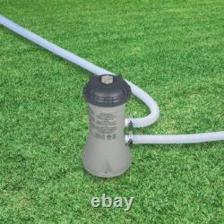 Intex Above Ground Swimming Pool withCartridge Filter Pump System Steel Frame Gray