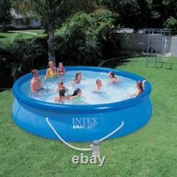 Intex Above Ground Swimming Pool withCartridge Filter Pump System Steel Frame Gray