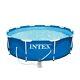 Intex Round Metal Frame Above Ground Swimming Pool Set, 10ft X 30in With Filter