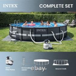 Intex Ultra XTR 16ft x 48in Outdoor Frame Above Ground Swimming Pool Set with Pump