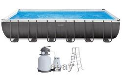 Intex Ultra XTR Frame 24FT X 12FT X 52IN Above Ground Swimming Pool Set and Sun