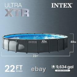 Intex Ultra XTR Round Frame Above Ground Swimming Pool Set with Pump (Open Box)