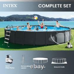 Intex Ultra XTR Round Frame Above Ground Swimming Pool Set with Pump (Open Box)