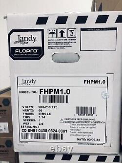 Jandy FloPro Series FHPM1.0 Inground Swimming Pool Pump. 1.14 THP