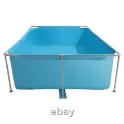 KFFKFF Rectangular Steel Frame Swimming Pool, 118 x 78 x 30 in