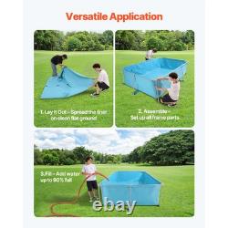 KFFKFF Rectangular Steel Frame Swimming Pool, 118 x 78 x 30 in