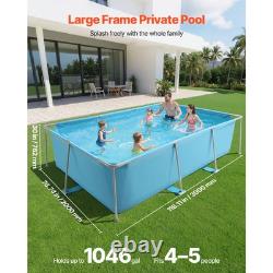 KFFKFF Rectangular Steel Frame Swimming Pool, 118 x 78 x 30 in