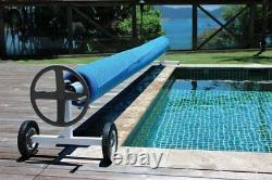 Kokido Kalu In-Ground Swimming Pool Solar Blanket Cover Reel with Tubes