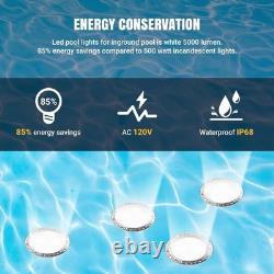 LED Pool Lights for Inground Pools, 120V Pool Lights White, 10 Inch Inground 50 FT