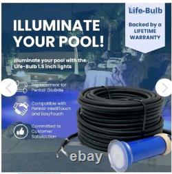 LIFE-BULB 1.5 Inch Pool Light for Inground Pool 100 Foot Cord Swimming Pool