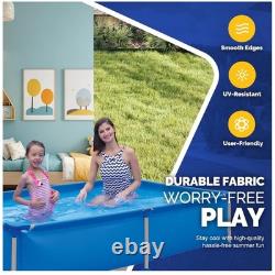 Large Family Swimming Pool, Above Ground Steel Frame, Blue