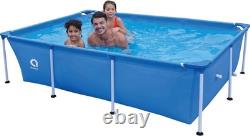 Large Family Swimming Pool, Above Ground Steel Frame, Blue