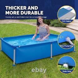 Large Family Swimming Pool, Above Ground Steel Frame, Blue