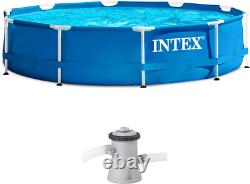 Metal Frame Above Ground Swimming Pool Set 10Ft x 30In 1185 Gallon Capacity