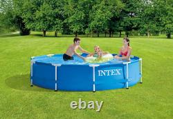 Metal Frame Above Ground Swimming Pool Set 10Ft x 30In 1185 Gallon Capacity