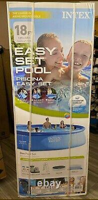 NEW Intex 18ft X 48in Easy Set Pool Set with Pump Filter Cover