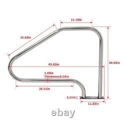 New Swimming Pool 46x35 Steel Ladder Step Hand Stair Rail InGround Universal
