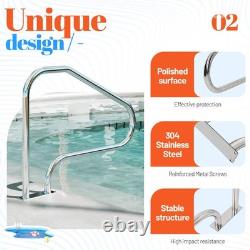 New Swimming Pool 46x35 Steel Ladder Step Hand Stair Rail InGround Universal