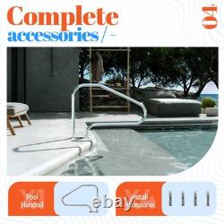 New Swimming Pool 46x35 Steel Ladder Step Hand Stair Rail InGround Universal