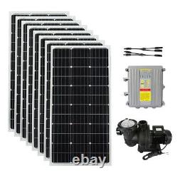 Off-grid Solar Inground Swimming Pool Water Pump Filter MPPT+Solar Charger Panel