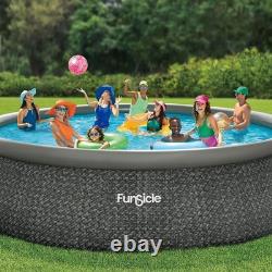 Outdoor Above Ground Swimming Pool Set with Filter Pump 14x48