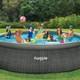 Outdoor Above Ground Swimming Pool Set With Filter Pump 14x48