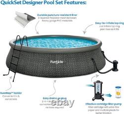 Outdoor Above Ground Swimming Pool Set with Filter Pump 14x48