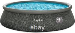 Outdoor Above Ground Swimming Pool Set with Filter Pump 14x48