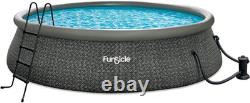 Outdoor Above Ground Swimming Pool Set with Filter Pump 14x48