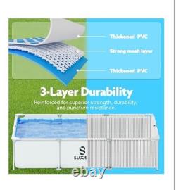 Outdoor Pool Rectangular Frame Above Ground Swimming Pool 10ft. X 6.8ft. X 26in
