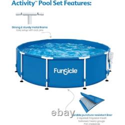 Outdoor Round Above Ground Swimming Pool Set With Skimmer Filter Pump 5 Person New