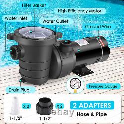 PNKKODW Pool Pump1.5 HP 230V Dual Speed Inground/Above Ground swimming Pool Pump