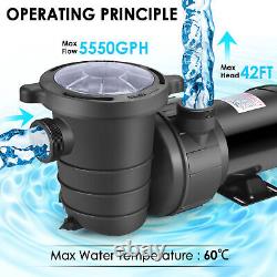 PNKKODW Pool Pump1.5 HP 230V Dual Speed Inground/Above Ground swimming Pool Pump