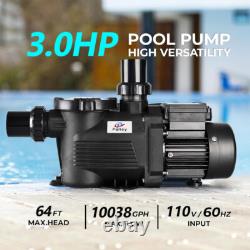 Palicy 3.0HP In/Above Ground Swimming Pool Sand Filter Pump Motor Strainer US