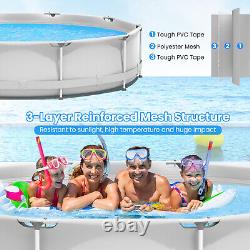 Patio Frame Pool Round Above Ground Swimming Pool With Pool Cover Iron Frame