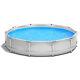 Patio Frame Pool Round Above Ground Swimming Pool With Pool Cover Iron Frame Grey