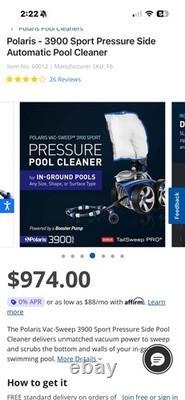 Polaris Vac-Sweep P3900 Sport Pressure Pool Cleaner for In-Ground Pools