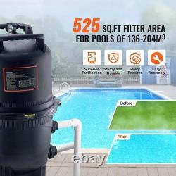 Pool Cartridge Filter In/Above Ground Swimming Pool Filtration 525Sq. Ft