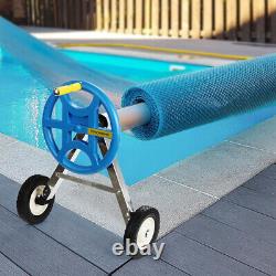 Pool Cover Reel Set 18 FT Solar Pool Blanket Reel for Inground Swimming Pool