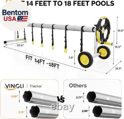 Pool Cover Reel Set Pool Solar Cover Reel for Inground Swimming Pool, Aluminum S
