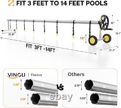 Pool Cover Reel Set Pool Solar Cover Reel for Inground Swimming Pool, Aluminum S