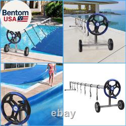 Pool Cover Set 18 FT Solar Cover for Inground/Outdoor Swimming Pool, Well Made A