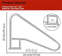Pool Handrail Railings 54x36 for Inground Pool Swimming Pool Safety Handrails