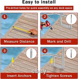 Pool Handrail Railings 54x36 for Inground Pool Swimming Pool Safety Handrails