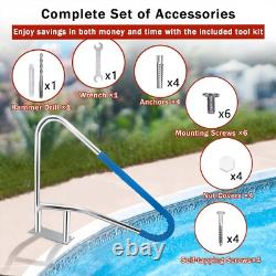 Pool Handrail Railings 54x36 for Inground Pool Swimming Pool Safety Handrails