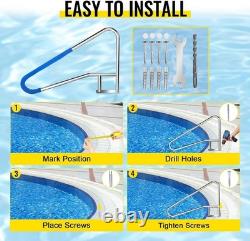 Pool Handrail Swimming, 55 x32 Stainless Steel Perfect Handle Swimming Pool Stair